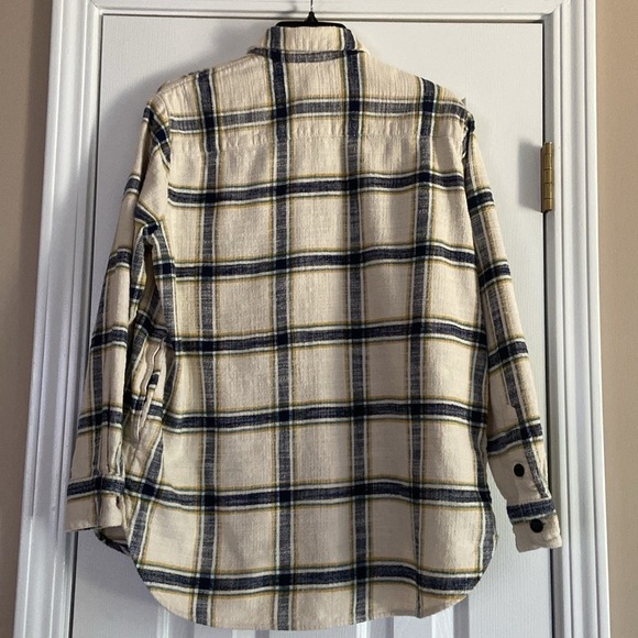 Madewell Women’s Cream Plaid 100% Cotton Long Sleeve Button Down Shirt Small - Picture 2 of 5